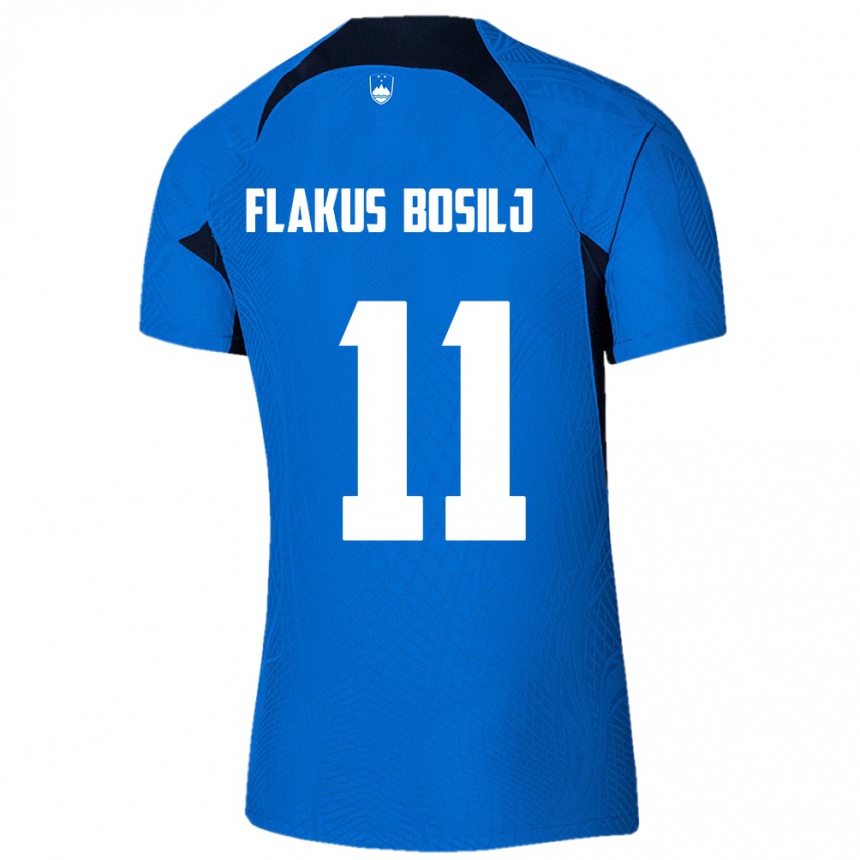 Kids Football Slovenia David Flakus Bosilj #11 Blue Away Jersey 24-26 T-Shirt Uk