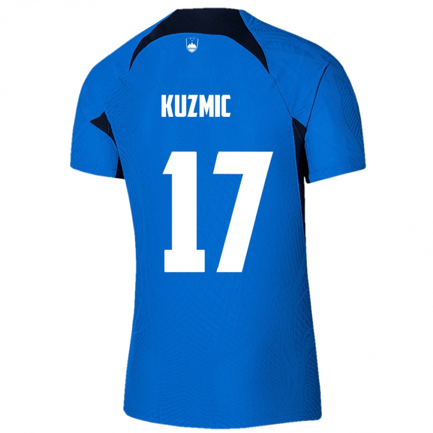 Kids Football Slovenia Srdjan Kuzmic #17 Blue Away Jersey 24-26 T-Shirt Uk