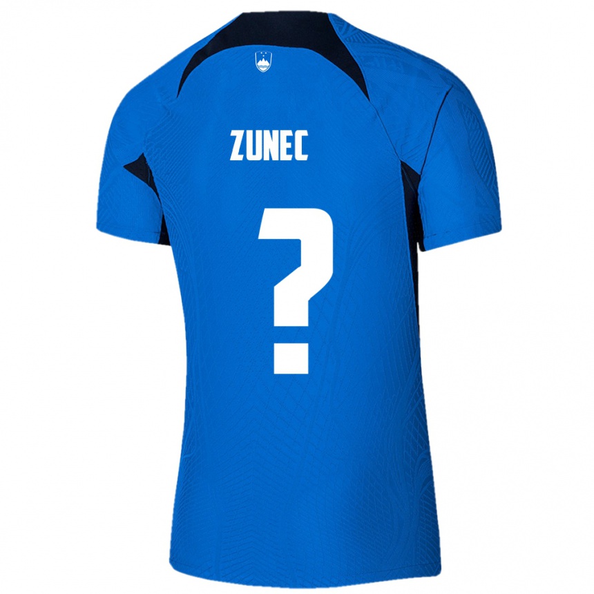 Kids Football Slovenia Bor Zunec #0 Blue Away Jersey 24-26 T-Shirt Uk