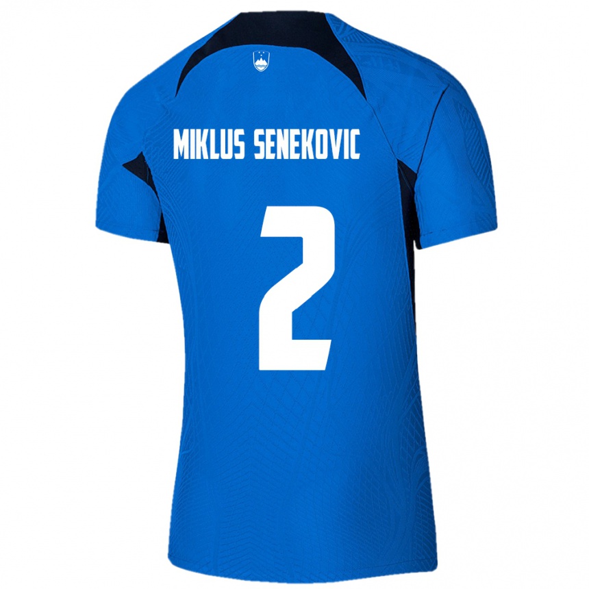 Kids Football Slovenia Gal Miklus Senekovic #2 Blue Away Jersey 24-26 T-Shirt Uk