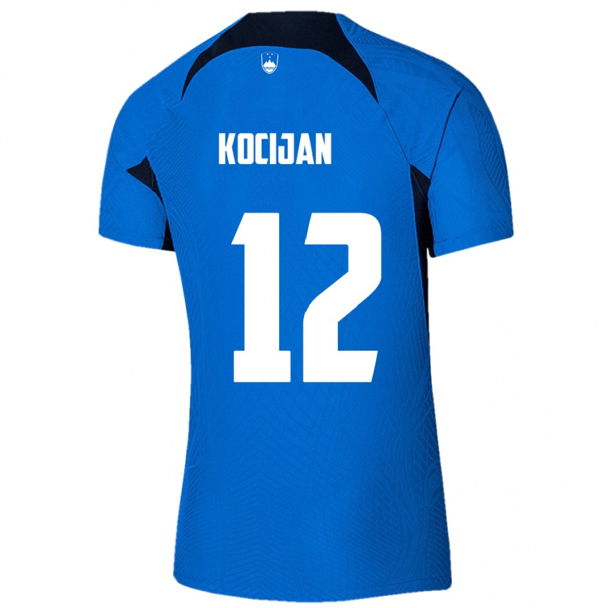 Kids Football Slovenia Iva Kocijan #12 Blue Away Jersey 24-26 T-Shirt Uk