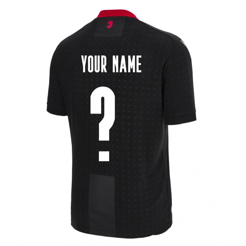 Kids Football Georgia Your Name #0 Black Away Jersey 24-26 T-Shirt Uk