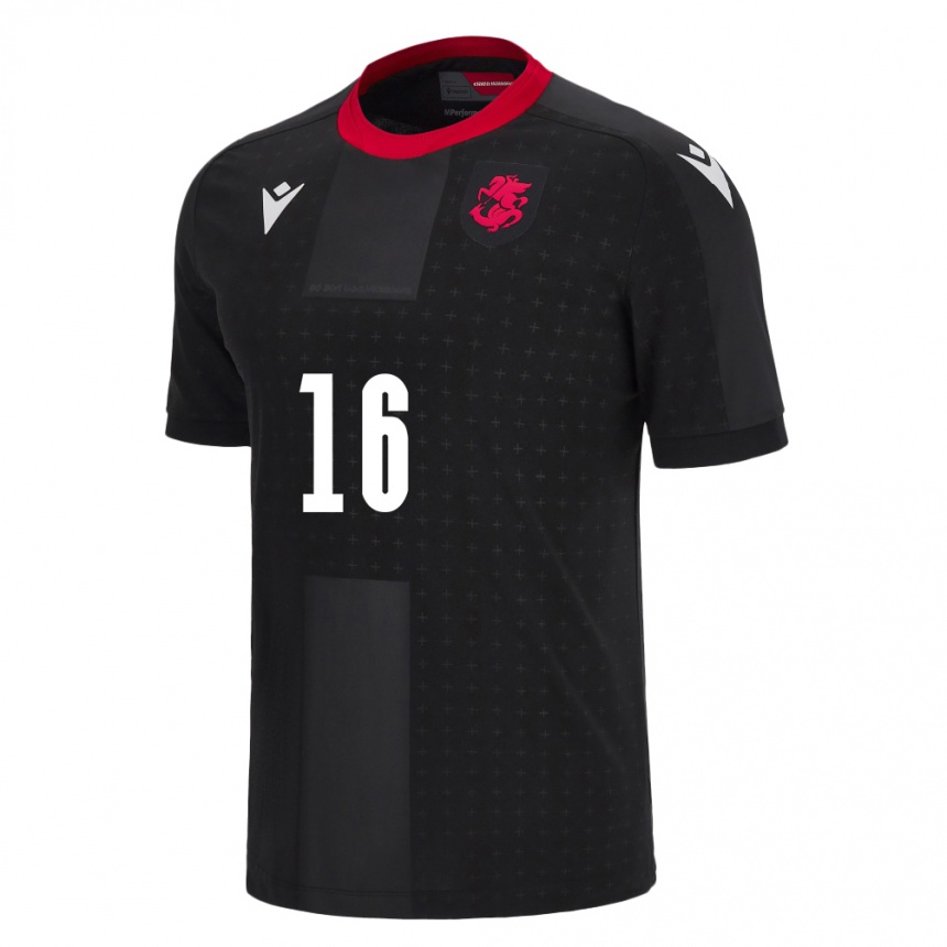 Kids Football Georgia Salome Gasviani #16 Black Away Jersey 24-26 T-Shirt Uk