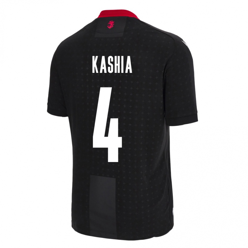 Kids Football Georgia Guram Kashia #4 Black Away Jersey 24-26 T-Shirt Uk