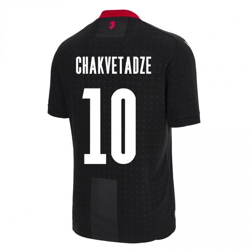 Kids Football Georgia Giorgi Chakvetadze #10 Black Away Jersey 24-26 T-Shirt Uk