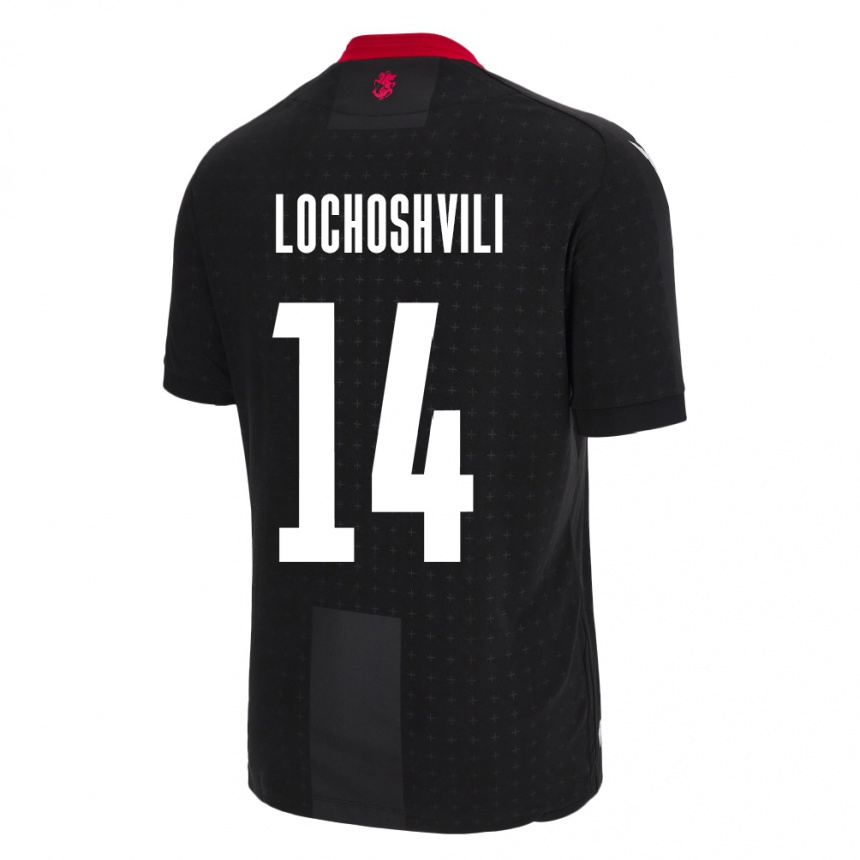 Kids Football Georgia Luka Lochoshvili #14 Black Away Jersey 24-26 T-Shirt Uk