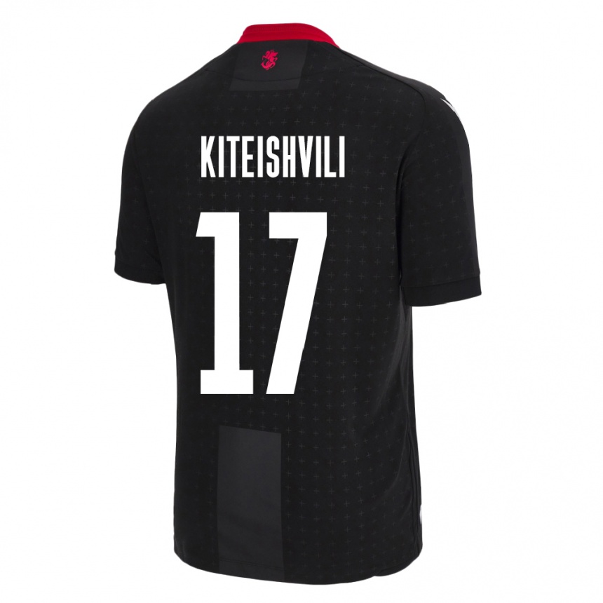 Kids Football Georgia Otar Kiteishvili #17 Black Away Jersey 24-26 T-Shirt Uk