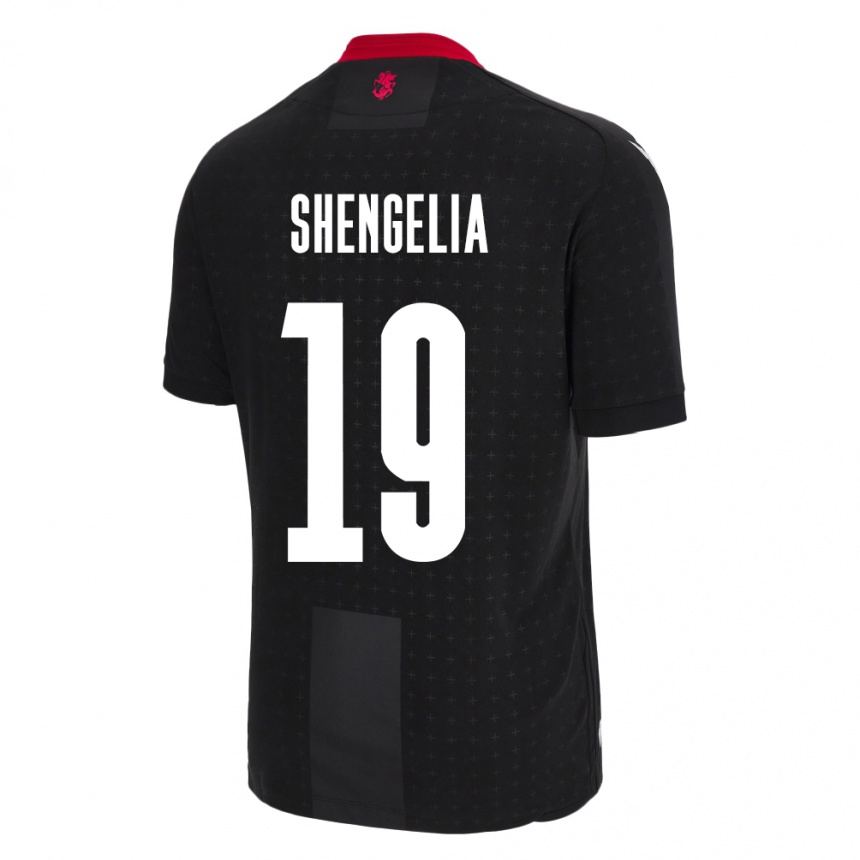 Kids Football Georgia Levan Shengelia #19 Black Away Jersey 24-26 T-Shirt Uk