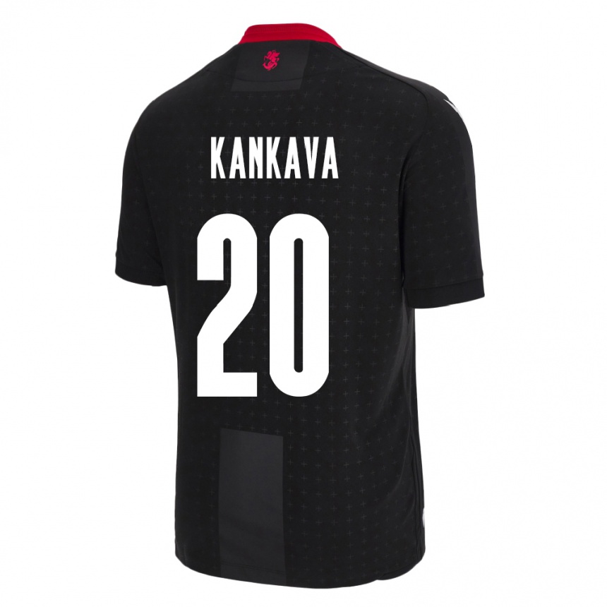 Kids Football Georgia Jaba Kankava #20 Black Away Jersey 24-26 T-Shirt Uk