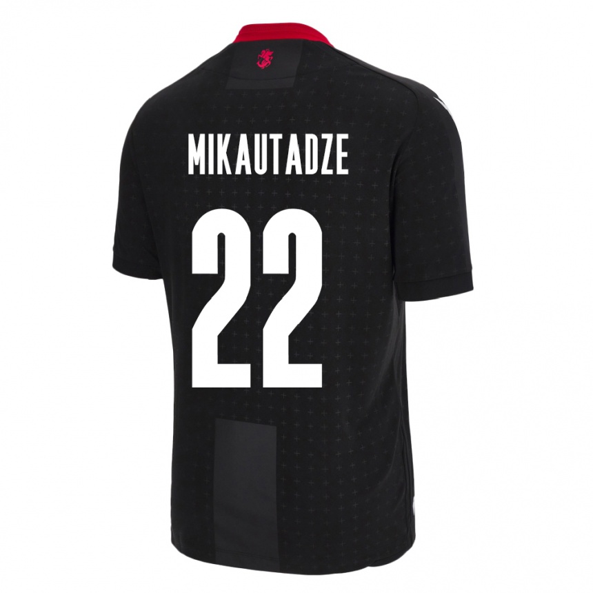 Kids Football Georgia Georges Mikautadze #22 Black Away Jersey 24-26 T-Shirt Uk