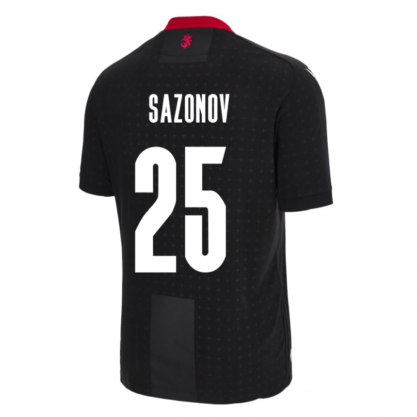 Kids Football Georgia Saba Sazonov #25 Black Away Jersey 24-26 T-Shirt Uk