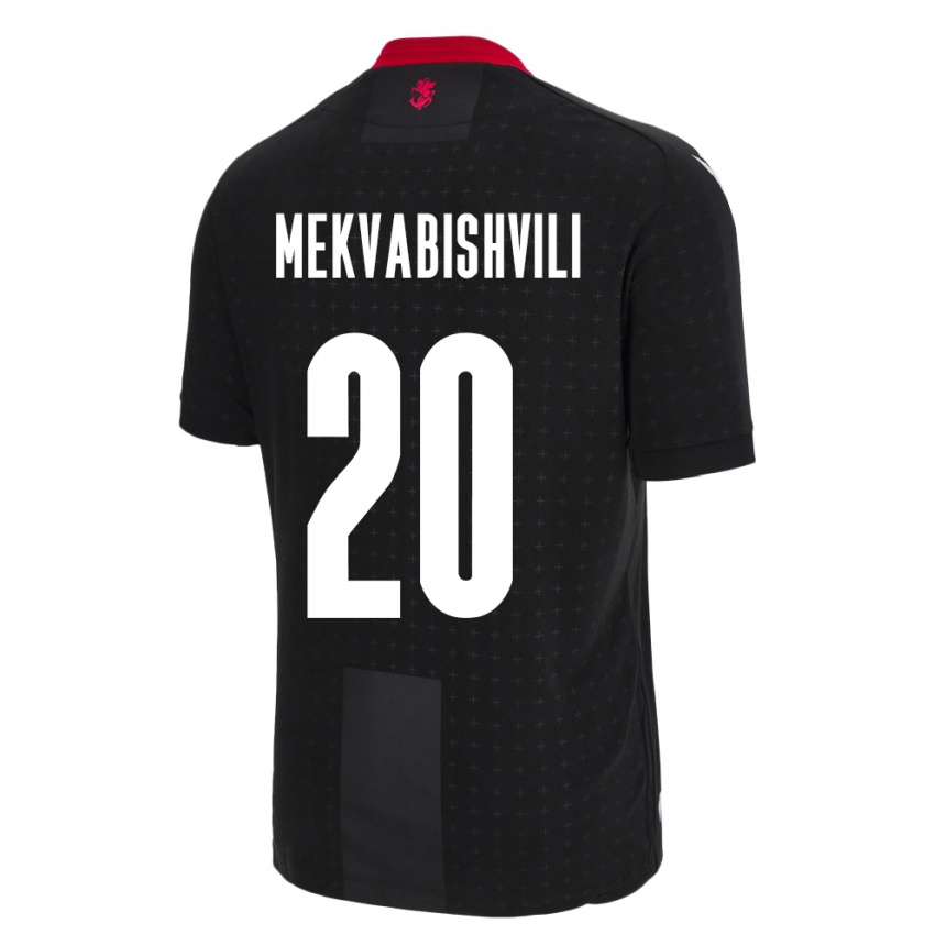 Kids Football Georgia Anzor Mekvabishvili #20 Black Away Jersey 24-26 T-Shirt Uk