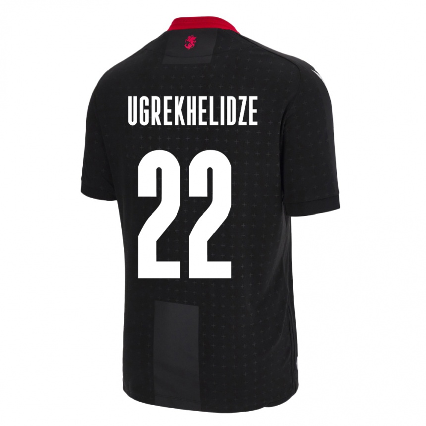 Kids Football Georgia Nikoloz Ugrekhelidze #22 Black Away Jersey 24-26 T-Shirt Uk