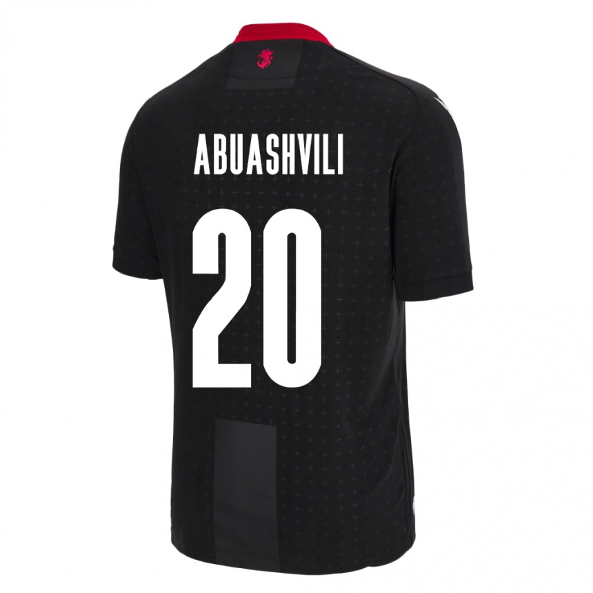 Kids Football Georgia Giorgi Abuashvili #20 Black Away Jersey 24-26 T-Shirt Uk