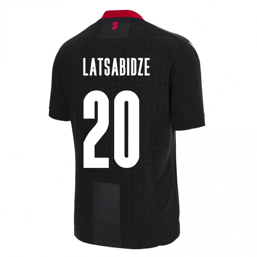 Kids Football Georgia Luka Latsabidze #20 Black Away Jersey 24-26 T-Shirt Uk