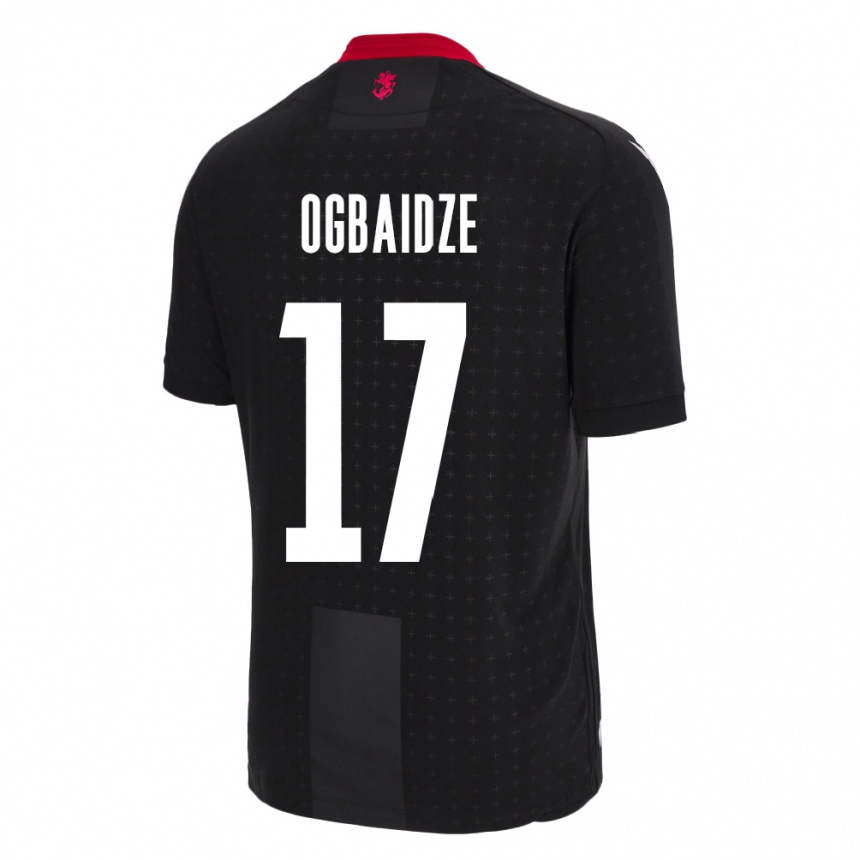 Kids Football Georgia Shalva Ogbaidze #17 Black Away Jersey 24-26 T-Shirt Uk