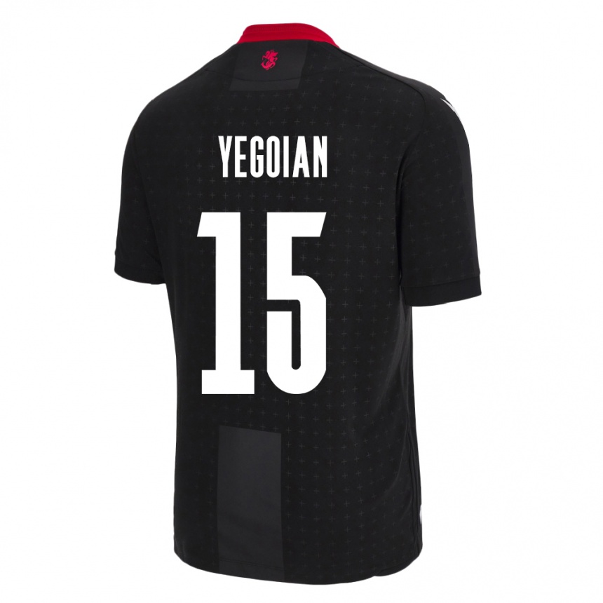 Kids Football Georgia Irakli Yegoian #15 Black Away Jersey 24-26 T-Shirt Uk