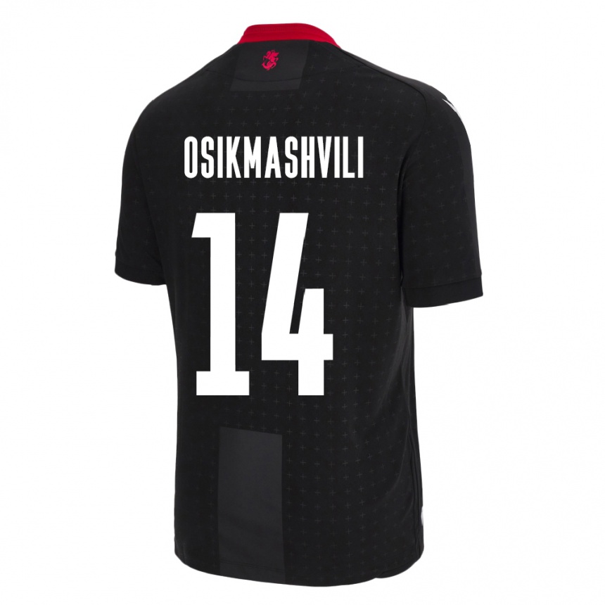 Kids Football Georgia Levan Osikmashvili #14 Black Away Jersey 24-26 T-Shirt Uk