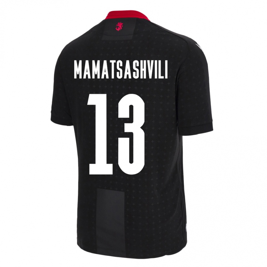 Kids Football Georgia Saba Mamatsashvili #13 Black Away Jersey 24-26 T-Shirt Uk