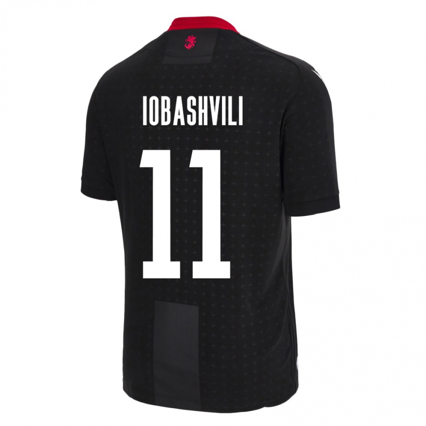 Kids Football Georgia Jaduli Iobashvili #11 Black Away Jersey 24-26 T-Shirt Uk