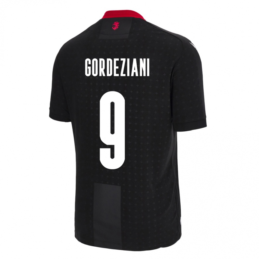 Kids Football Georgia Vasilios Gordeziani #9 Black Away Jersey 24-26 T-Shirt Uk