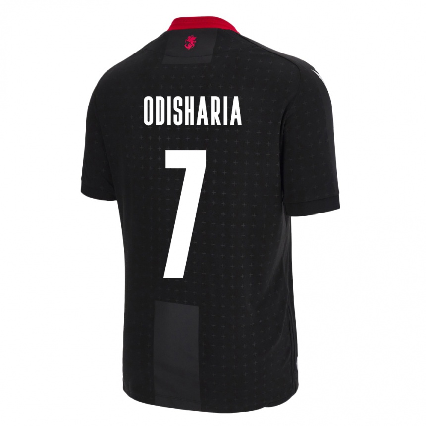 Kids Football Georgia Lasha Odisharia #7 Black Away Jersey 24-26 T-Shirt Uk