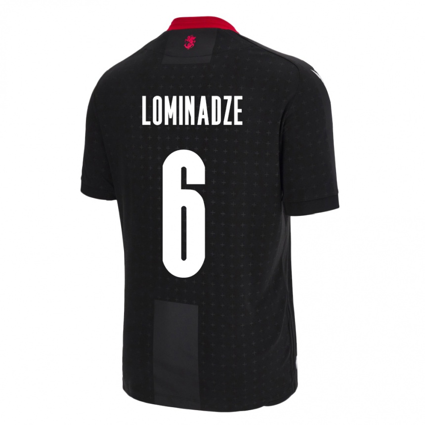 Kids Football Georgia Nodar Lominadze #6 Black Away Jersey 24-26 T-Shirt Uk