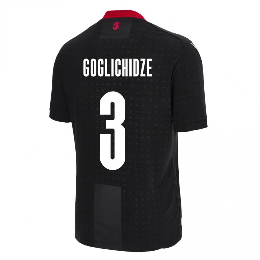 Kids Football Georgia Saba Goglichidze #3 Black Away Jersey 24-26 T-Shirt Uk