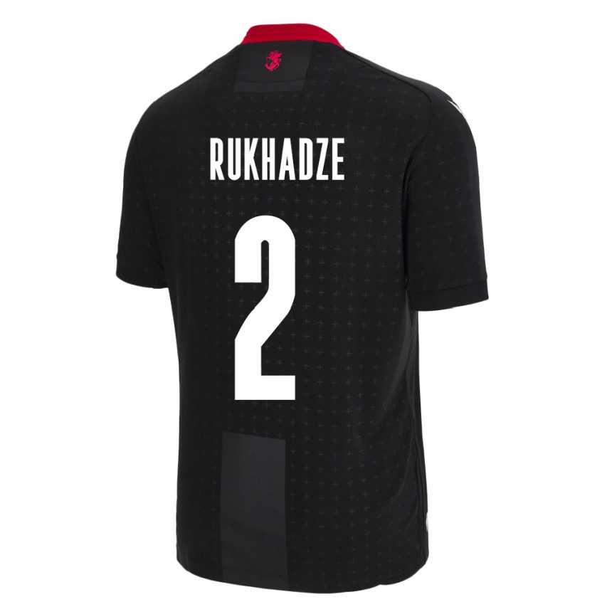 Kids Football Georgia Zurab Rukhadze #2 Black Away Jersey 24-26 T-Shirt Uk