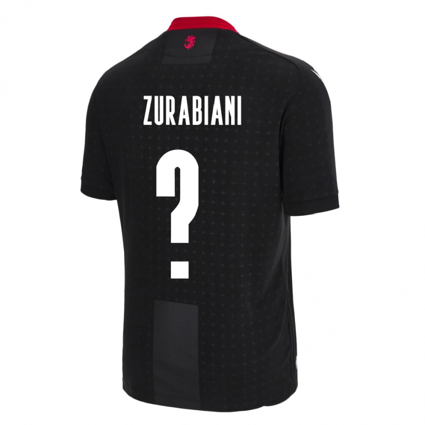 Kids Football Georgia Davit Zurabiani #0 Black Away Jersey 24-26 T-Shirt Uk