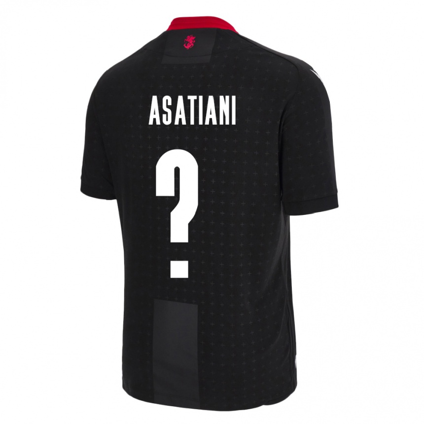 Kids Football Georgia Davit Asatiani #0 Black Away Jersey 24-26 T-Shirt Uk