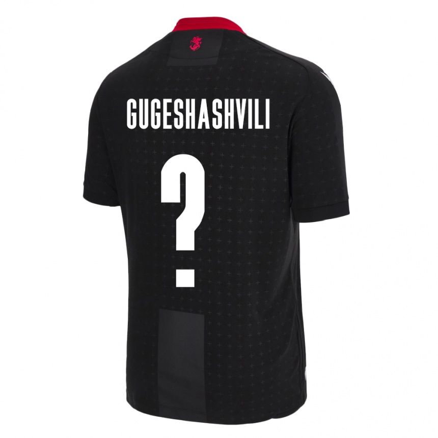 Kids Football Georgia Zaza Gugeshashvili #0 Black Away Jersey 24-26 T-Shirt Uk