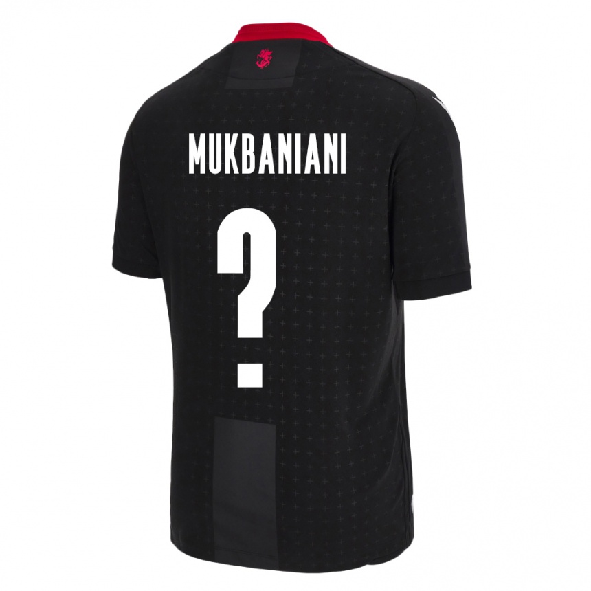 Kids Football Georgia Givi Mukbaniani #0 Black Away Jersey 24-26 T-Shirt Uk