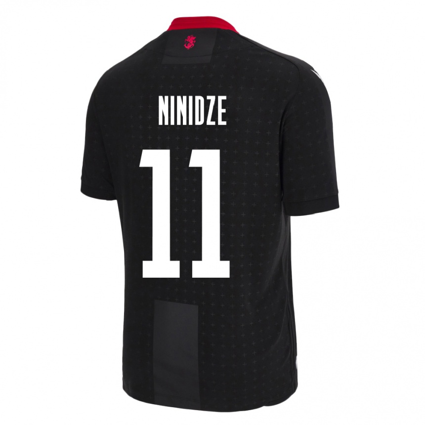 Kids Football Georgia Nikoloz Ninidze #11 Black Away Jersey 24-26 T-Shirt Uk