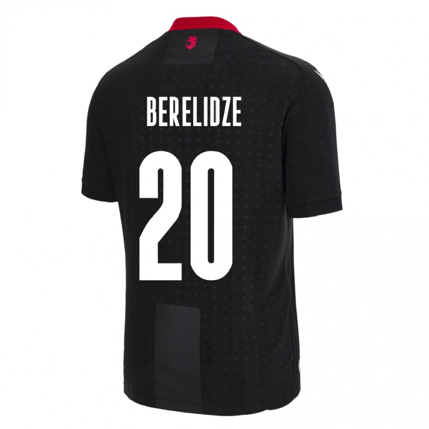 Kids Football Georgia Tsotne Berelidze #20 Black Away Jersey 24-26 T-Shirt Uk