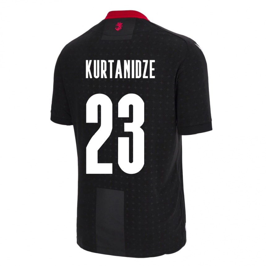 Kids Football Georgia Revaz Kurtanidze #23 Black Away Jersey 24-26 T-Shirt Uk