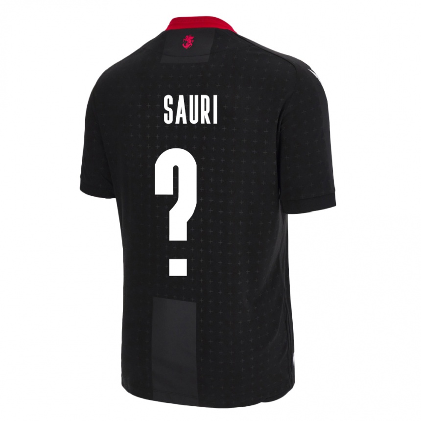 Kids Football Georgia Mate Sauri #0 Black Away Jersey 24-26 T-Shirt Uk