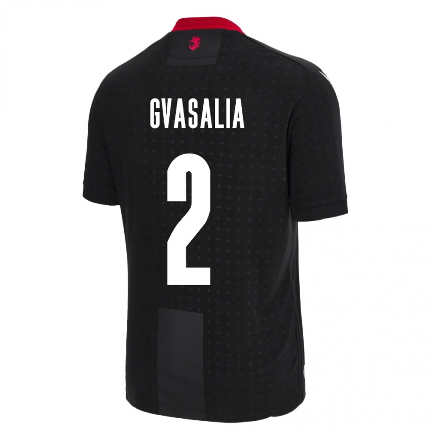 Kids Football Georgia Giorgi Gvasalia #2 Black Away Jersey 24-26 T-Shirt Uk