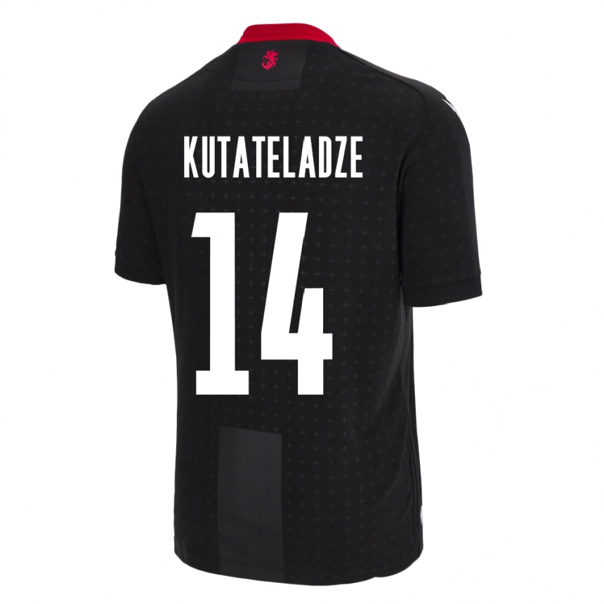 Kids Football Georgia Alexandre Kutateladze #14 Black Away Jersey 24-26 T-Shirt Uk