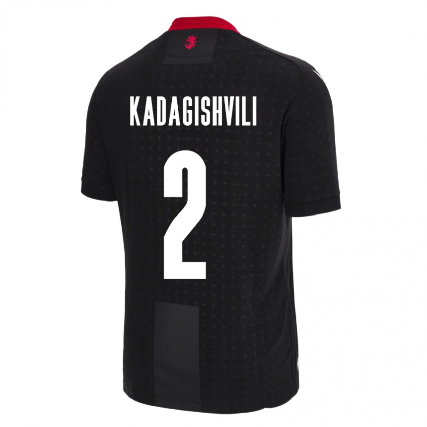 Kids Football Georgia Gvantsa Kadagishvili #2 Black Away Jersey 24-26 T-Shirt Uk