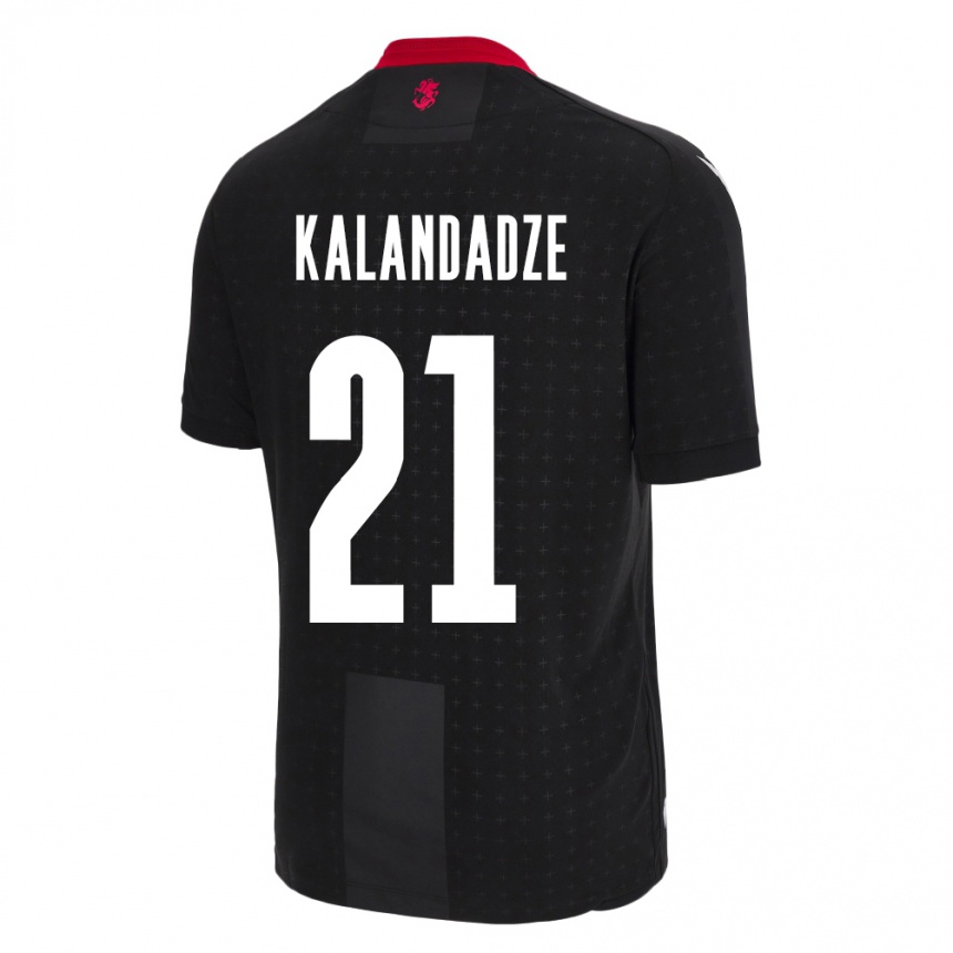 Kids Football Georgia Mariam Kalandadze #21 Black Away Jersey 24-26 T-Shirt Uk