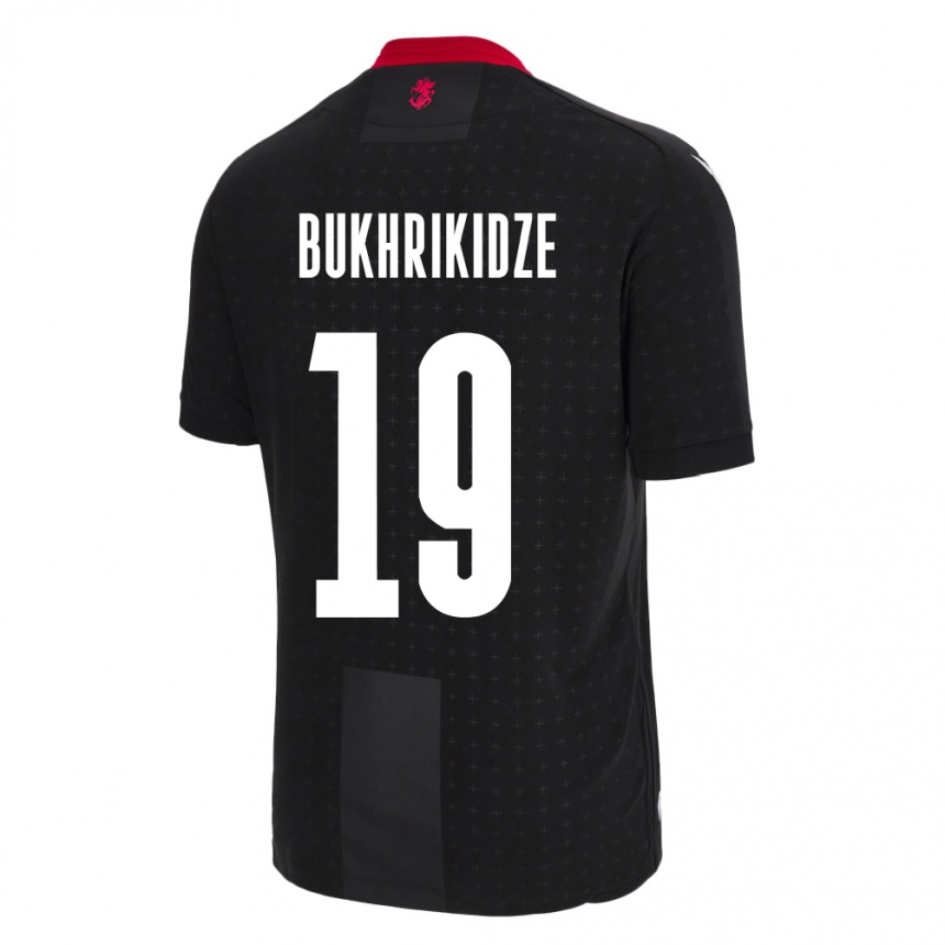 Kids Football Georgia Nino Bukhrikidze #19 Black Away Jersey 24-26 T-Shirt Uk