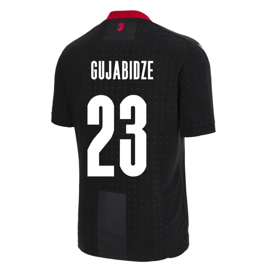 Kids Football Georgia Nino Gujabidze #23 Black Away Jersey 24-26 T-Shirt Uk