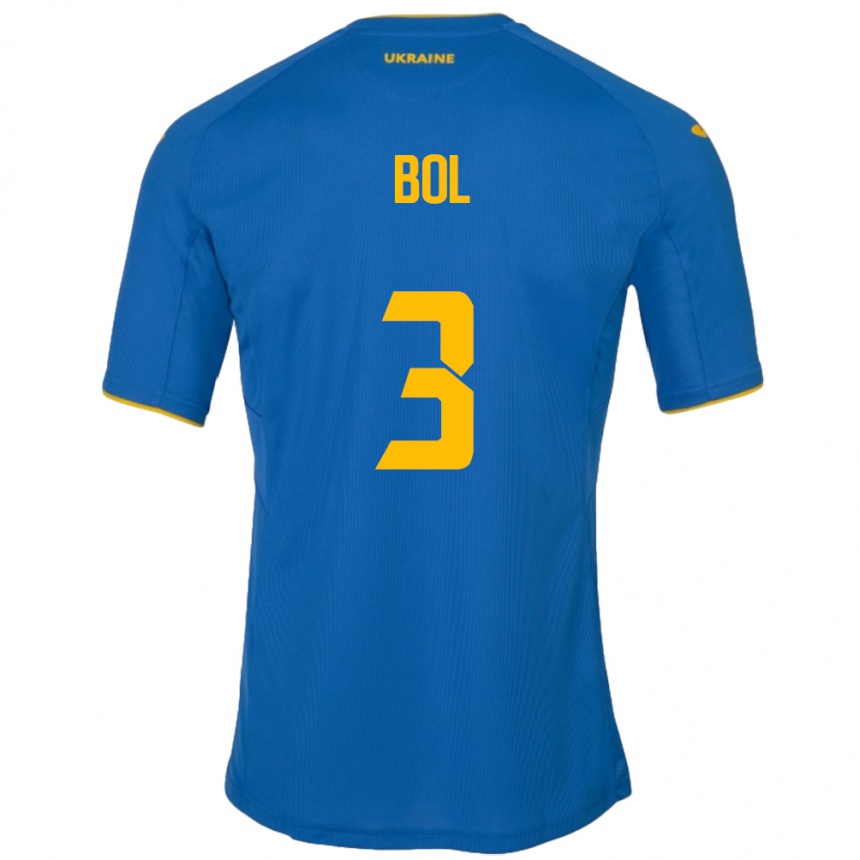 Kids Football Ukraine Anton Bol #3 Blue Away Jersey 24-26 T-Shirt Uk