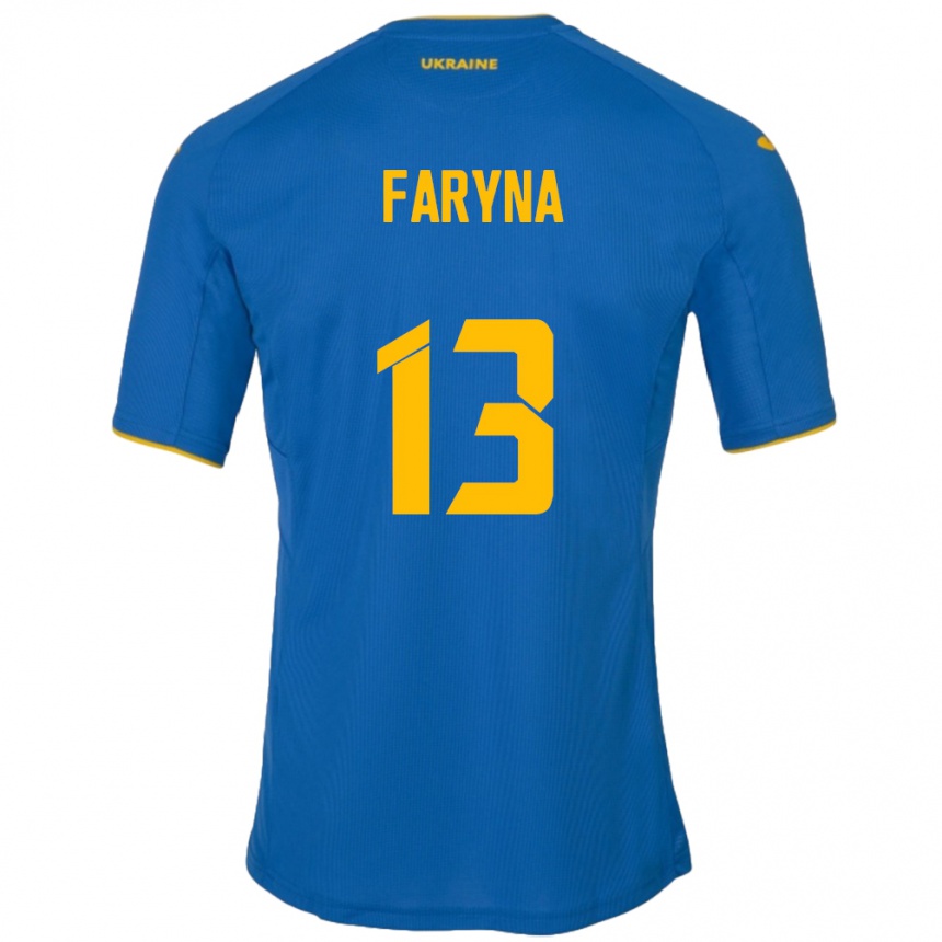 Kids Football Ukraine Maryan Faryna #13 Blue Away Jersey 24-26 T-Shirt Uk