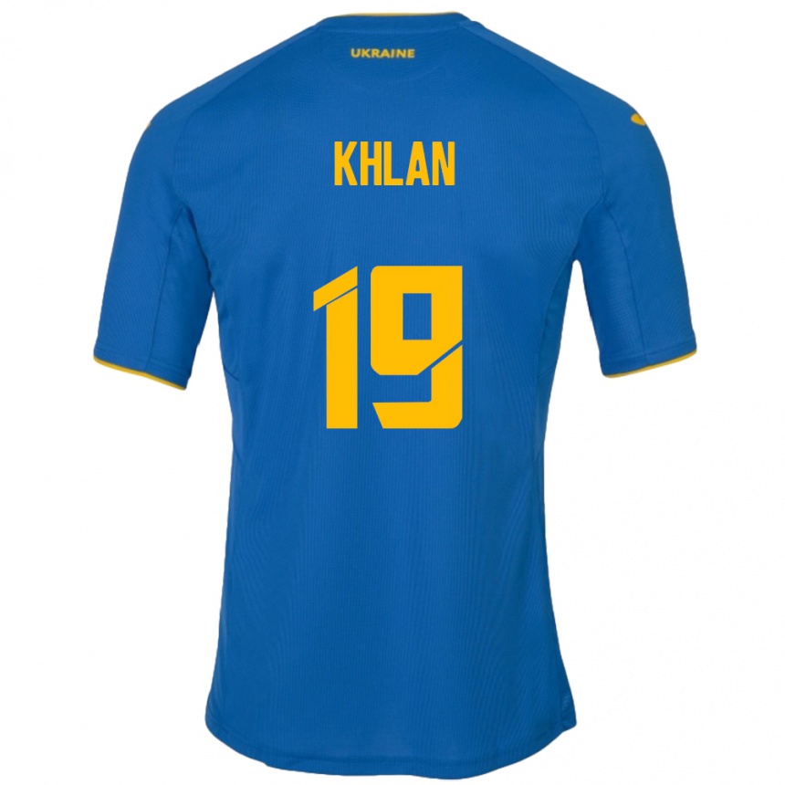 Kids Football Ukraine Maksym Khlan #19 Blue Away Jersey 24-26 T-Shirt Uk