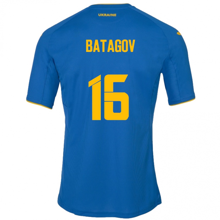 Kids Football Ukraine Arseniy Batagov #16 Blue Away Jersey 24-26 T-Shirt Uk