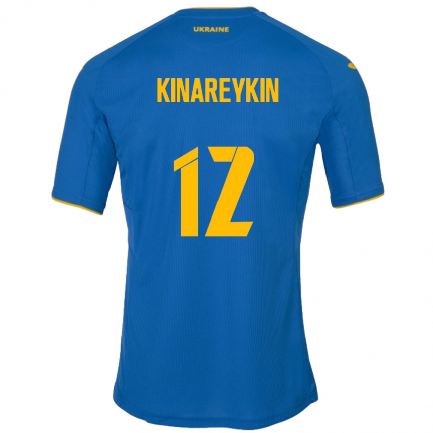 Kids Football Ukraine Yakiv Kinareykin #12 Blue Away Jersey 24-26 T-Shirt Uk