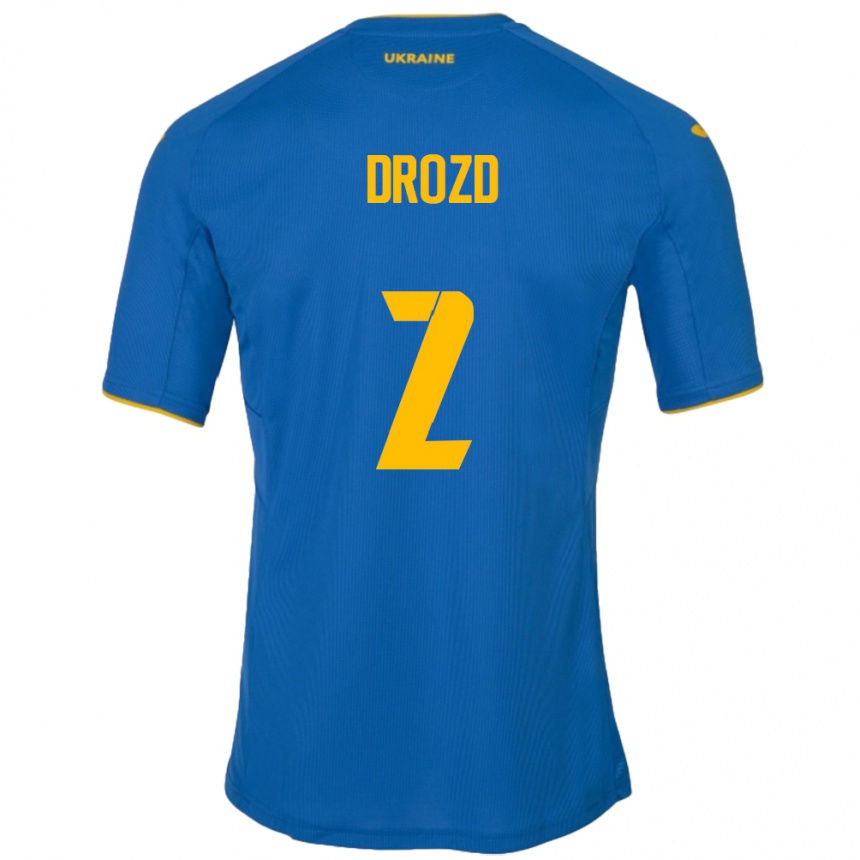 Kids Football Ukraine Anton Drozd #2 Blue Away Jersey 24-26 T-Shirt Uk