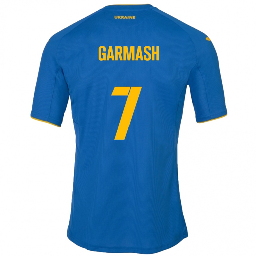 Kids Football Ukraine Yevgen Garmash #7 Blue Away Jersey 24-26 T-Shirt Uk